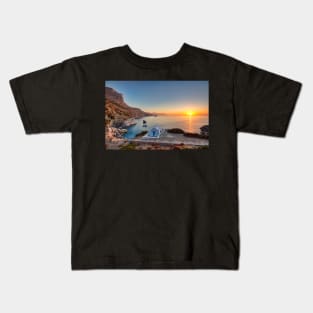 The sunrise from the famous Agia Anna in Amorgos island, Greece Kids T-Shirt